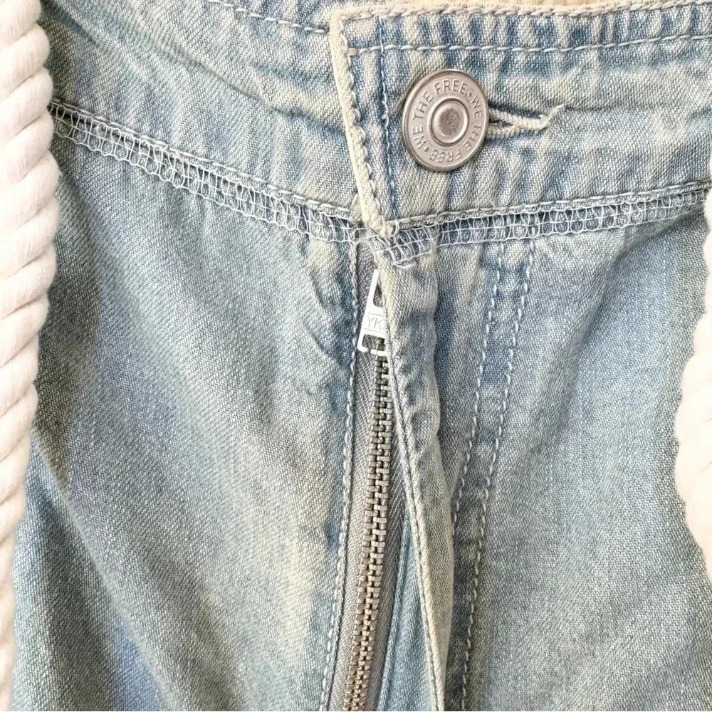 NWT Free People South Bay Wide-Leg Drawstring Jeans Blue XL - Picture 13 of 17